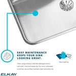 Elkay Lustertone 22" Drop In Single Basin Stainless Steel Kitchen Sink (LRAD2219653)