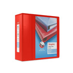 Staples Heavy Duty 5" 3-Ring View Binder, D-Ring, Red (ST56300-CC)
