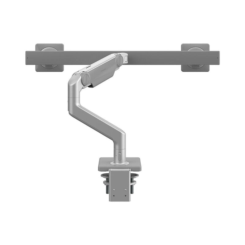 Humanscale M8.1 Adjustable Dual Monitor Arm, Up to 28" Monitors, Silver (M82CGS)