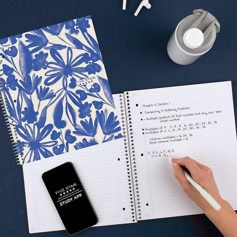 Five Star Soft Petals 1-Subject Notebooks, 8.5" x 11", College-Ruled, 80 Sheets, Assorted Colors, 2/Pack (820331)