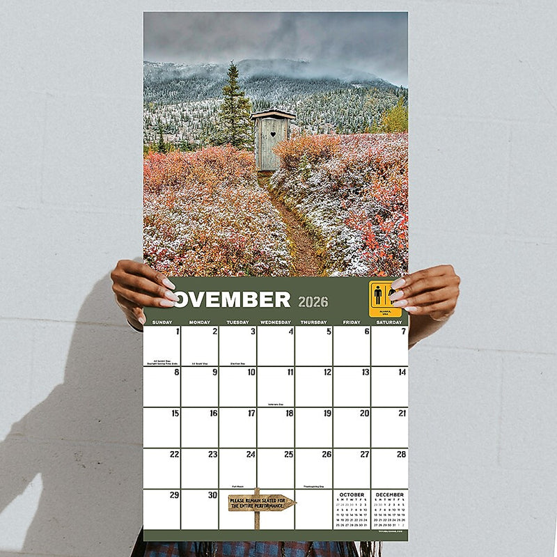 2026 TF Publishing Outhouses 12" x 12" Monthly Wall Calendar (26-1048)