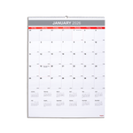2026 Staples 22.19" x 29" Monthly Wall Calendar, White/Red/Gray (ST63005-26)