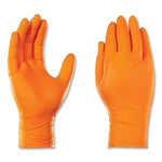 GloveWorks by AMMEX Heavy-Duty Industrial Nitrile Gloves, Powder-Free, 8 mil, XX-Large, Orange, 100 Gloves/Box, 10 Boxes/Carton