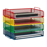 Mind Reader Metal Side Loading Stackable Letter Tray, Multicolored (DSTACK4-ASST)