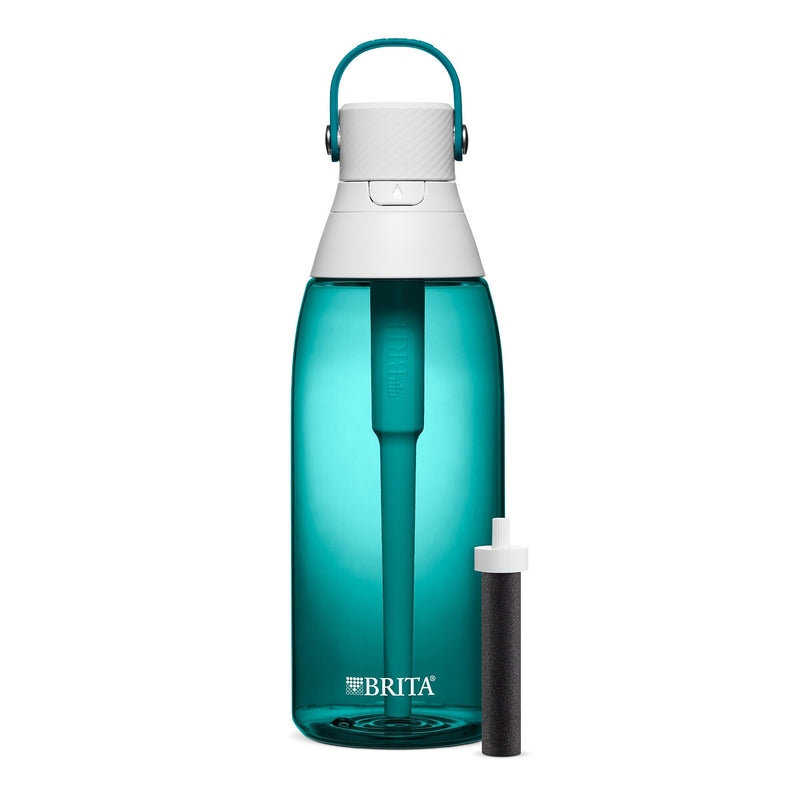 Brita Plastic Filtered Water Bottle, 36 oz., Sea Glass (36524)