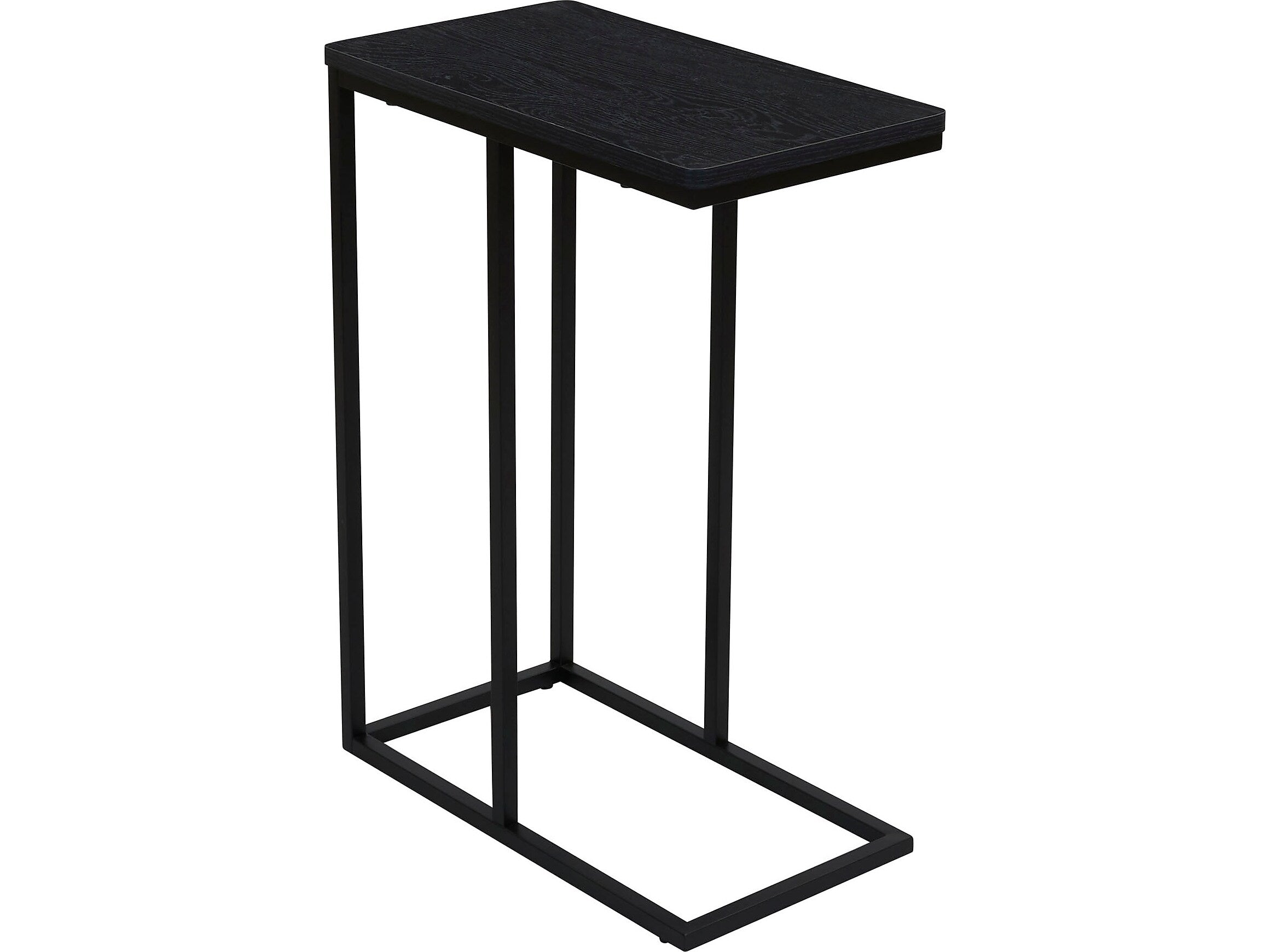 Household Essentials Jamestown 10.25"W x 17.75"D Laminate End Table, Black Oak/Black (8113-1)