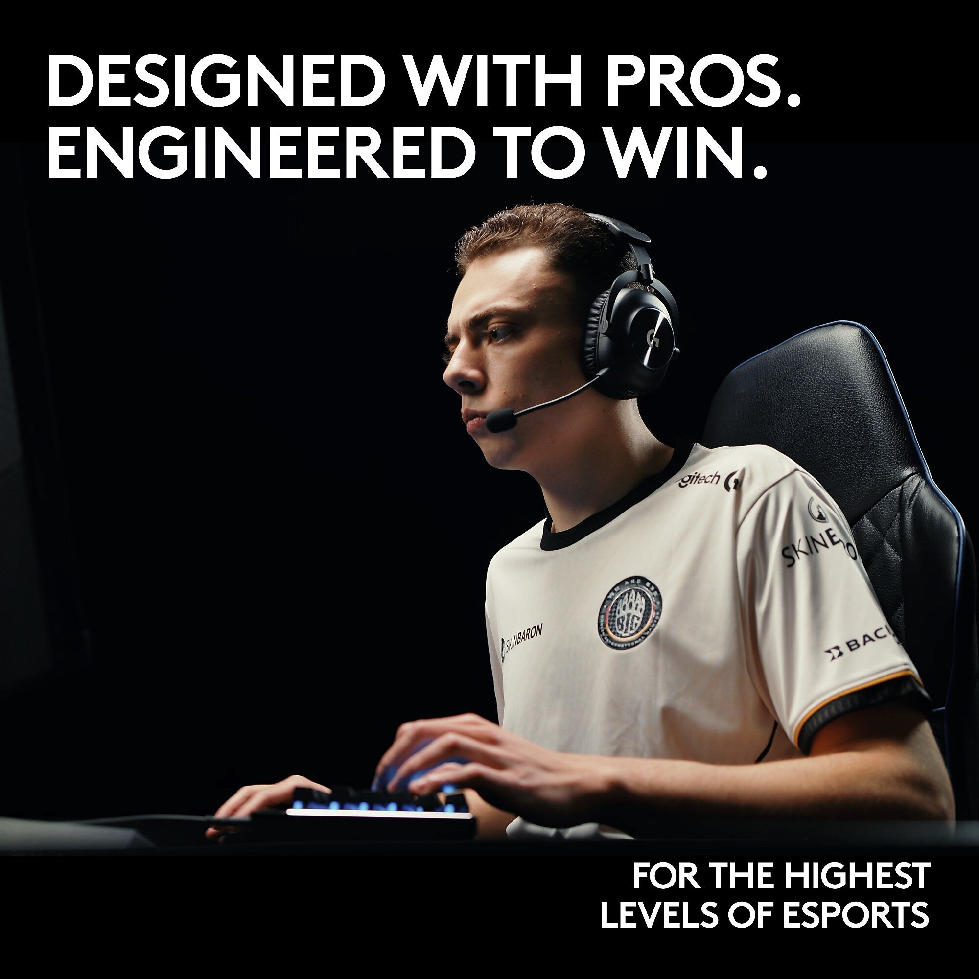 Logitech PRO X 2 LIGHTSPEED Wireless Bluetooth Stereo Gaming Over-the-Ear Headset, 3.5mm, Black (981-001262)