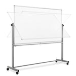 Luxor Double Sided Magnetic Porcelain Mobile Dry-Erase Whiteboard Easel, Aluminum Frame, 72"W x 40"H (DEMW002)