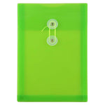 JAM Paper Premium Plastic Filing Envelope with Button & String Closure, 6 1/4" x 9 1/4", Lime Green, 3/Pack (472B1LIX3)