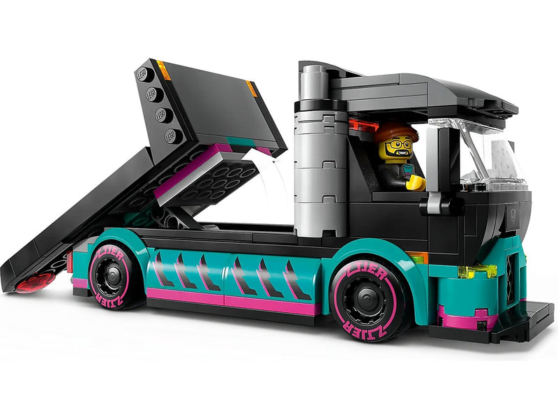LEGO City Race Car and Car Carrier Truck, 328 Pieces (60406)
