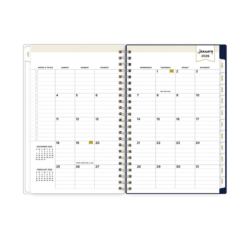 Planning Calendar DD Meadow Blue Poly CYO 5x8 RY26 Wkly/Mthly Safety Wirebound -