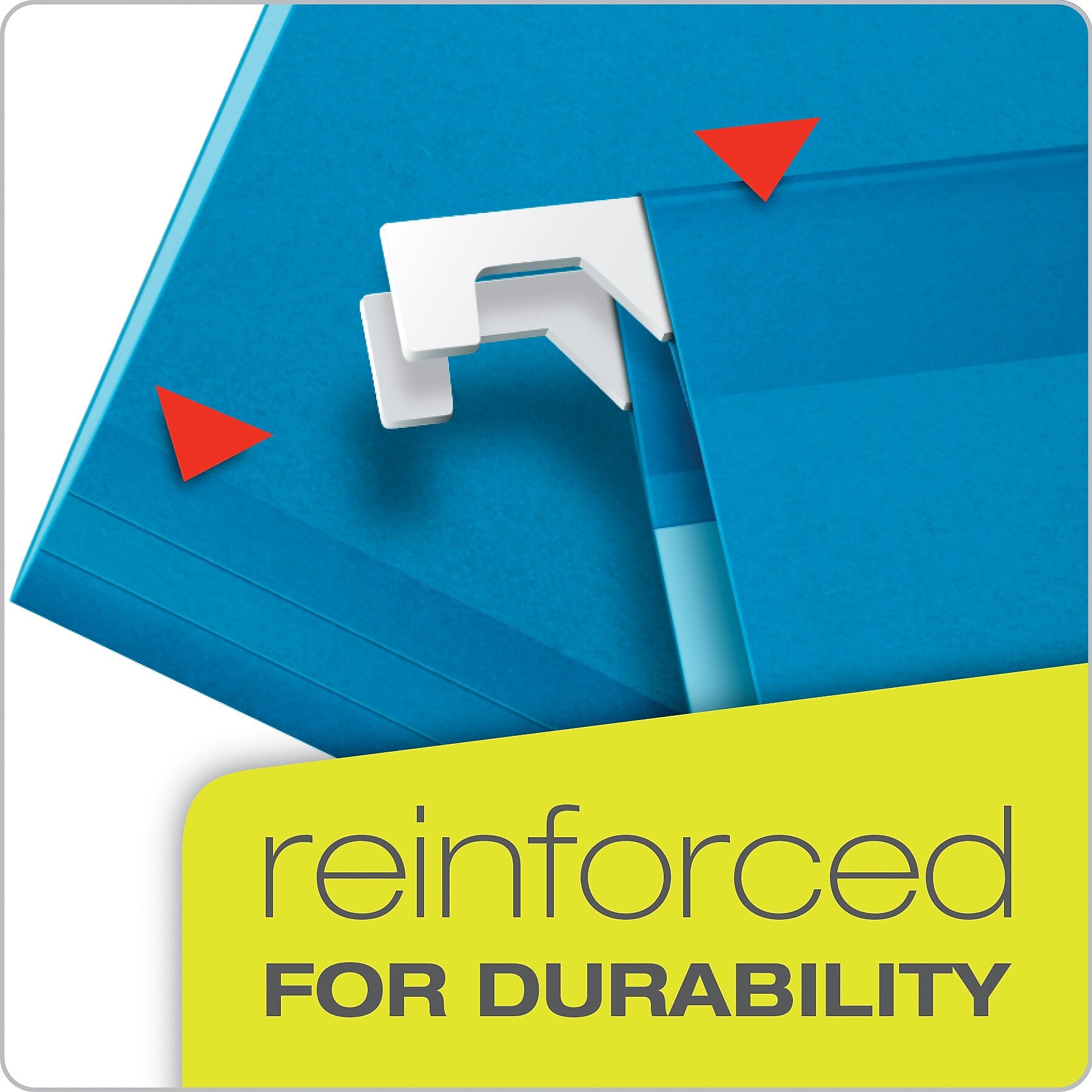 Pendaflex Reinforced Hanging File Folders, 1/5 Tab, Letter Size, Blue, 25/Box (04152 1/5 BLU)