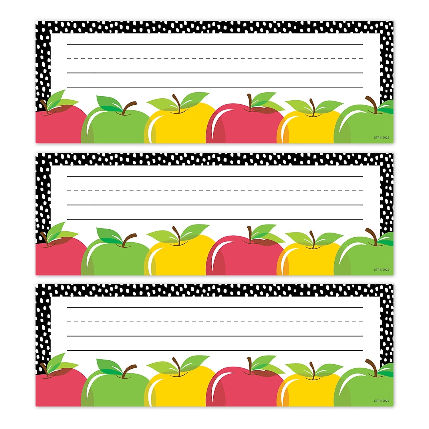 Creative Teaching Press Apple Time School Name Plates, 9.5" x 3.25", 36/Pack, 3 Packs/Bundle (CTP11029-3)