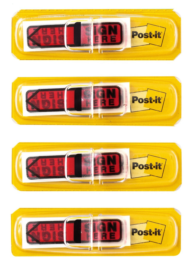 Post-it 'Sign Here' Message Flags, .47" Wide, Red, 80 Flags/Pack (684-RDSH)