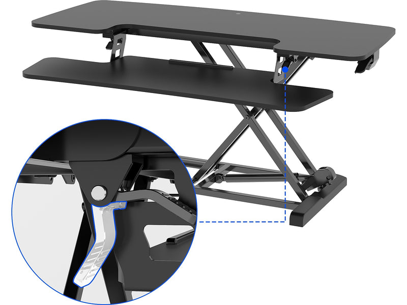 FlexiSpot M7 Series 40"W Manual Rectangular Adjustable Standing Desk Converter, Black (M7-E-40B)