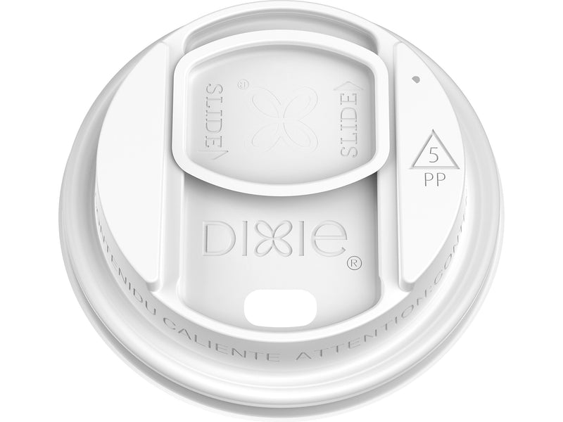 Dixie Reclosable Polypropylene Lid, 10/12/16/20 oz. Cup, White, 1000/Carton (DSL9542)