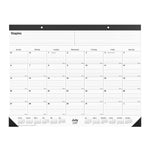 2025-2026 Staples 22" x 17" Academic Monthly Desk Pad Calendar, Black (ST12952-25)