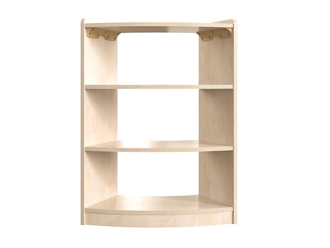Flash Furniture Bright Beginnings 3-Section Open Corner Storage Unit, 31.5"H x 24"W x 11.75"D, Brown (MK-KE24077-GG)