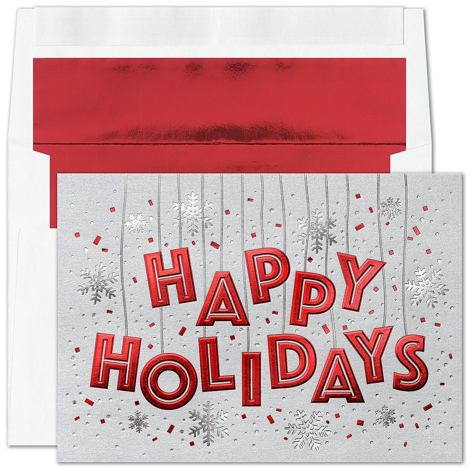 "Holiday Merrymaking" Holiday Card w/ Red Lined White Envelope, 250/BX