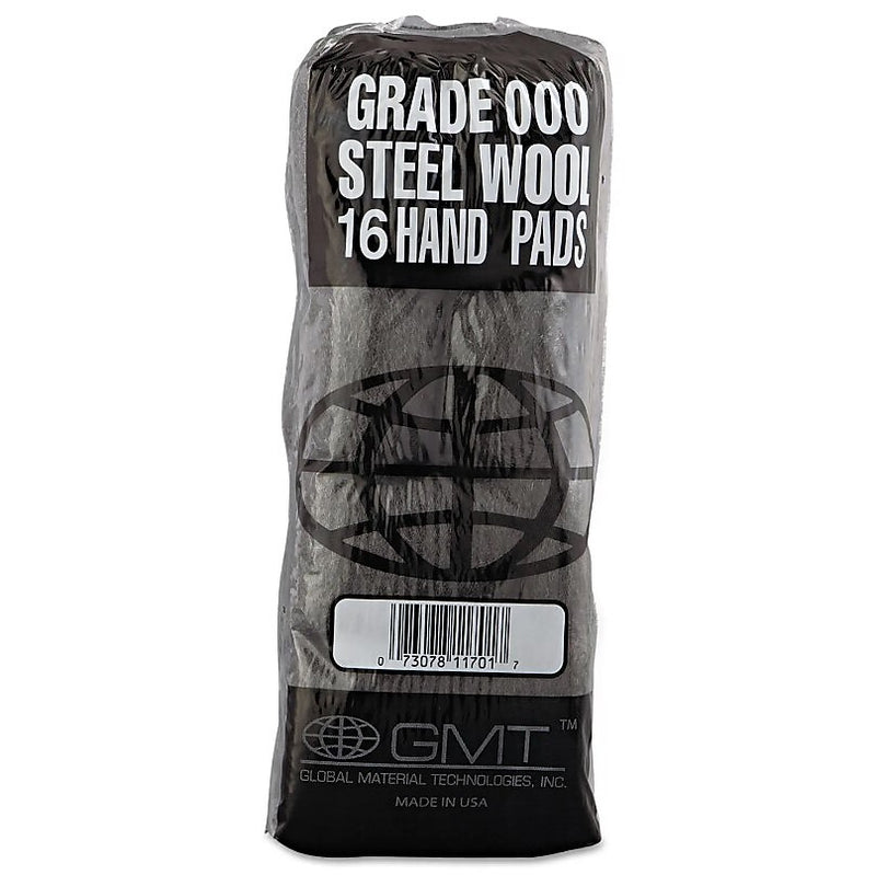 Global Material Steel Wool Hand Pad; #000 , X-Fine , 12 sleeves per case
