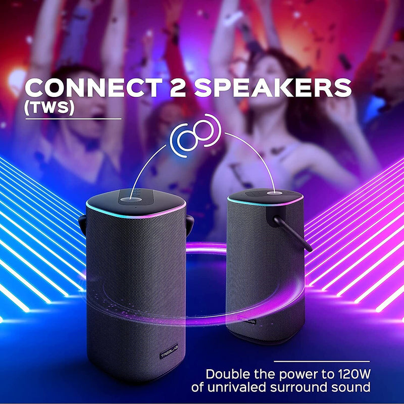 Treblab Wireless Bluetooth Speaker, Waterproof, Black (HD-FORCE)