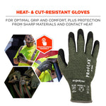 Ergodyne ProFlex 7042 Nitrile Coated Cut-Resistant Gloves, ANSI A4, Heat Resistant, Green, Large, 1 Pair (10344)