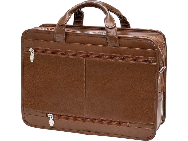 McKlein Hubbard Leather Briefcase, Laptop Compatible, Brown (88434)
