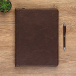Samsill Vintage Plastic Padfolio with Zipper Closure, Dark Brown (SAM70836)