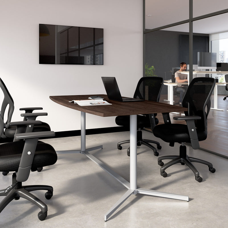 Bush Business Furniture 72"W x 36"D Boat Shaped Conference Table, Black Walnut (99TBM72BWSVK)