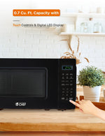 Commercial Chef 0.7 Cu. Ft. Countertop Microwave, Black (CHM7MB)