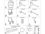 Azar 72-Piece Pegboard Organizer Accessory Kit, Clear/Silver, Each (900955)