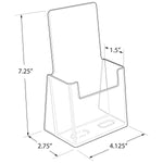 Azar Brochure Holder, 4.125" x 7.25", Vertical, Freestanding, Clear, Acrylic, 50/Pack (252012-50PK)