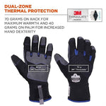 ProFlex 817WP Reinforced Thermal Waterproof Utility Gloves, Black, Medium (17373)