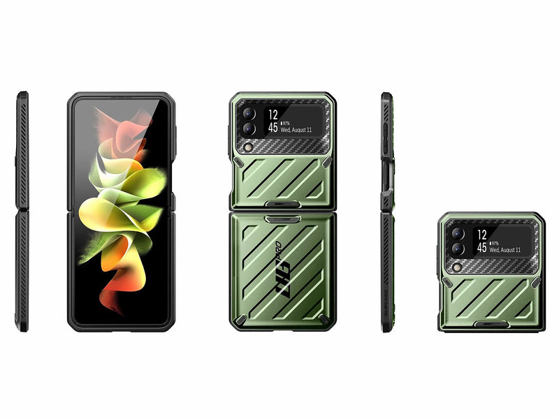 SUPCASE Unicorn Beetle PRO Dark Green Rugged Case for Samsung Galaxy Z Flip4, 5G (SUP-Galaxy2022-ZFlip4-5G-UBPro-Guldan)