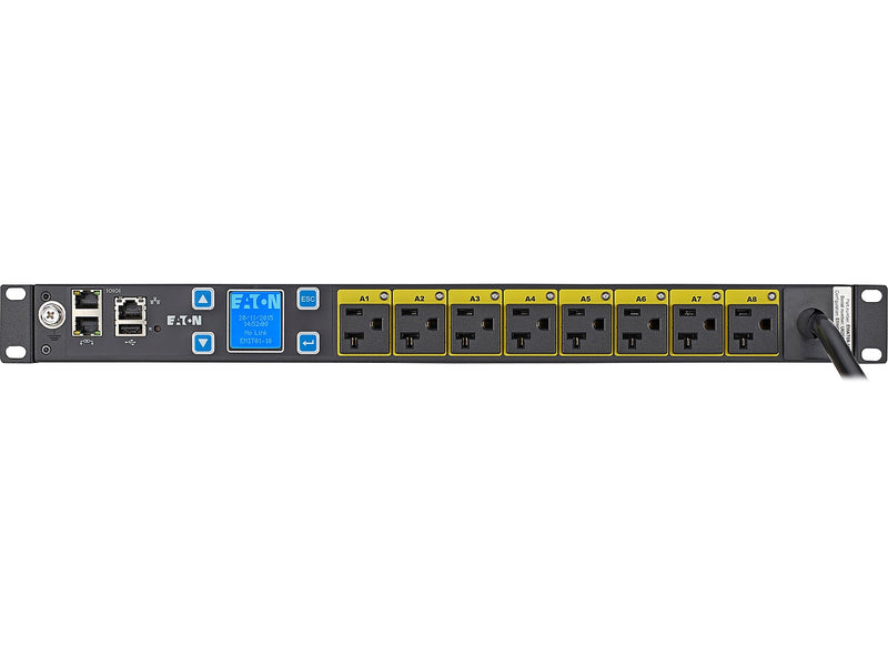 Eaton Single-Phase 120V Managed Rack Power Distribution Unit, 8-Outlet, 1U Rack Mount, Black (EMAT09-10)