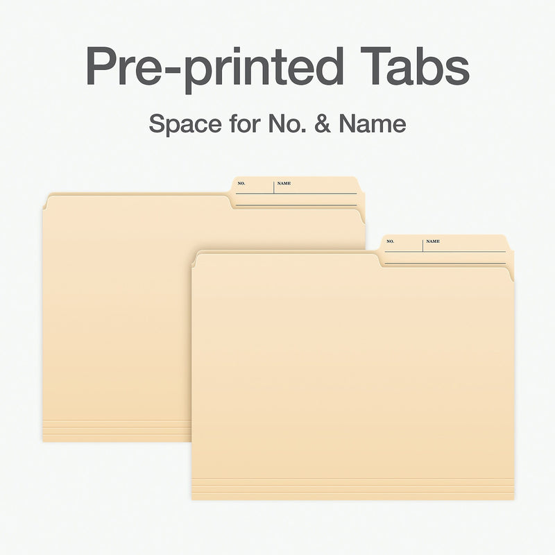 Pendaflex File Folder, 1-Tab, Right Position, Letter Size, Manila, 100/Box (1007078)