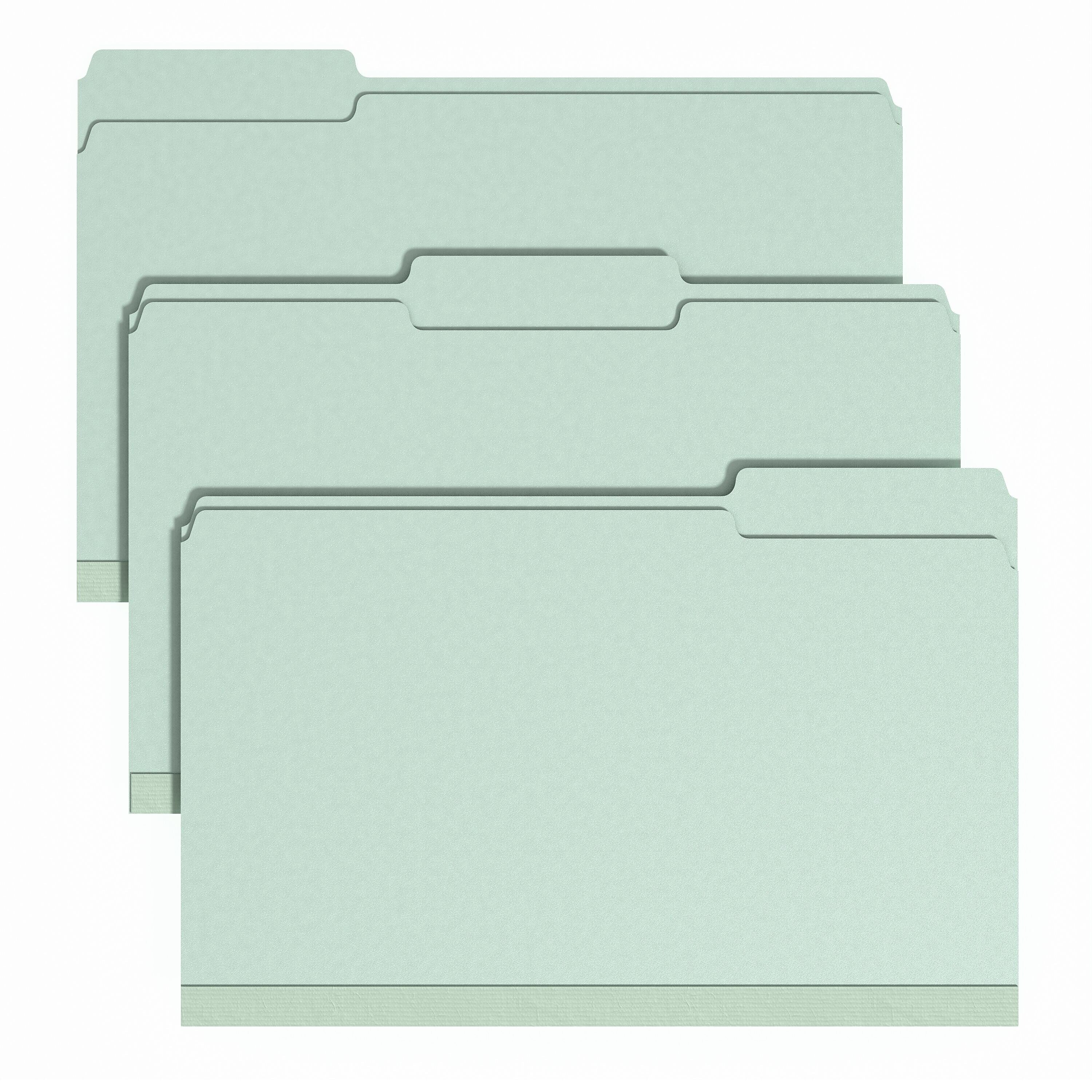 Staples Heavy Duty Pressboard Classification Folder, 2" Expansion, Legal Size, Green, 25/Pack (ST62739)
