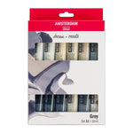 Amsterdam Greys Acrylic Paint, Assorted Colors, 12/Pack (AMS17820600)