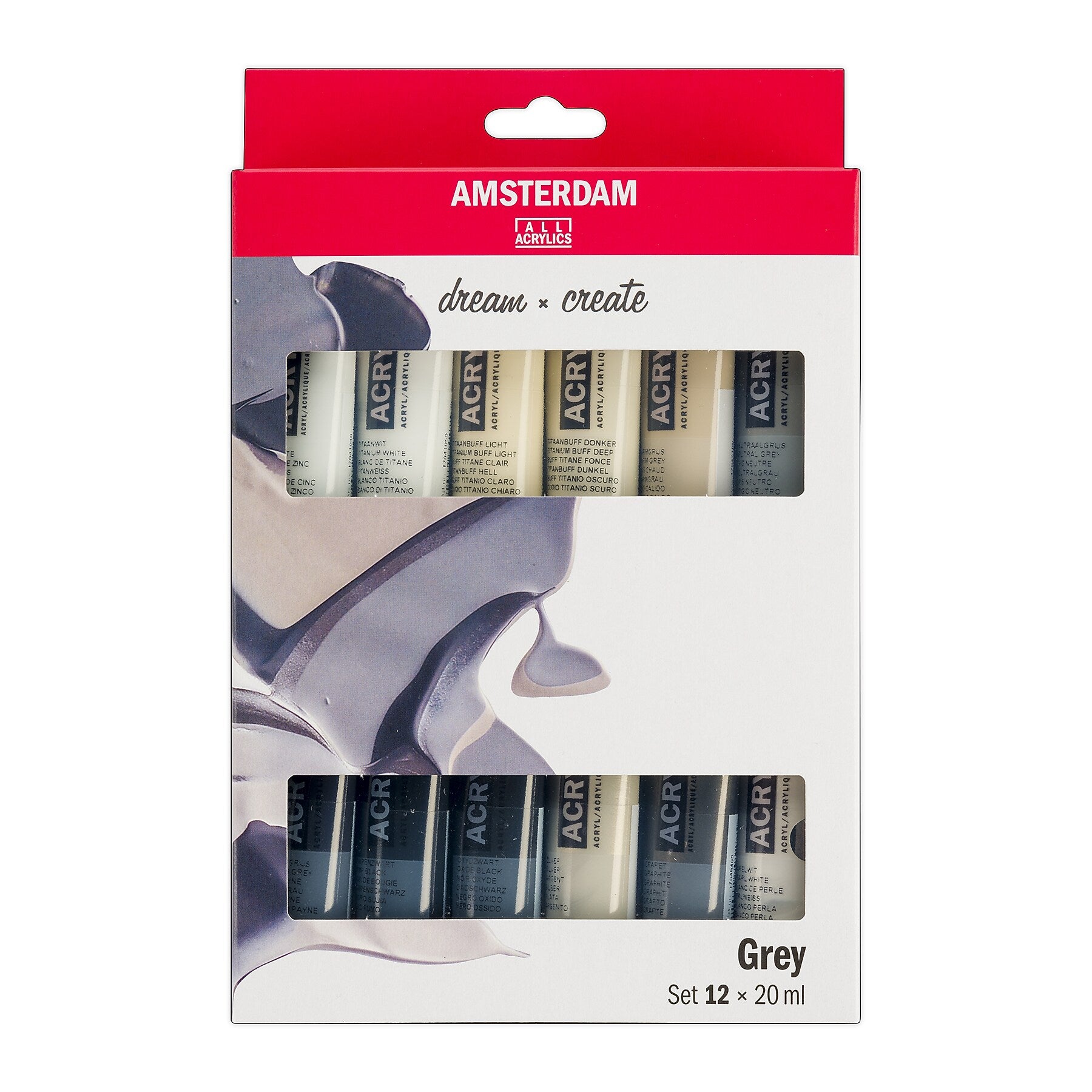 Amsterdam Greys Acrylic Paint, Assorted Colors, 12/Pack (AMS17820600)