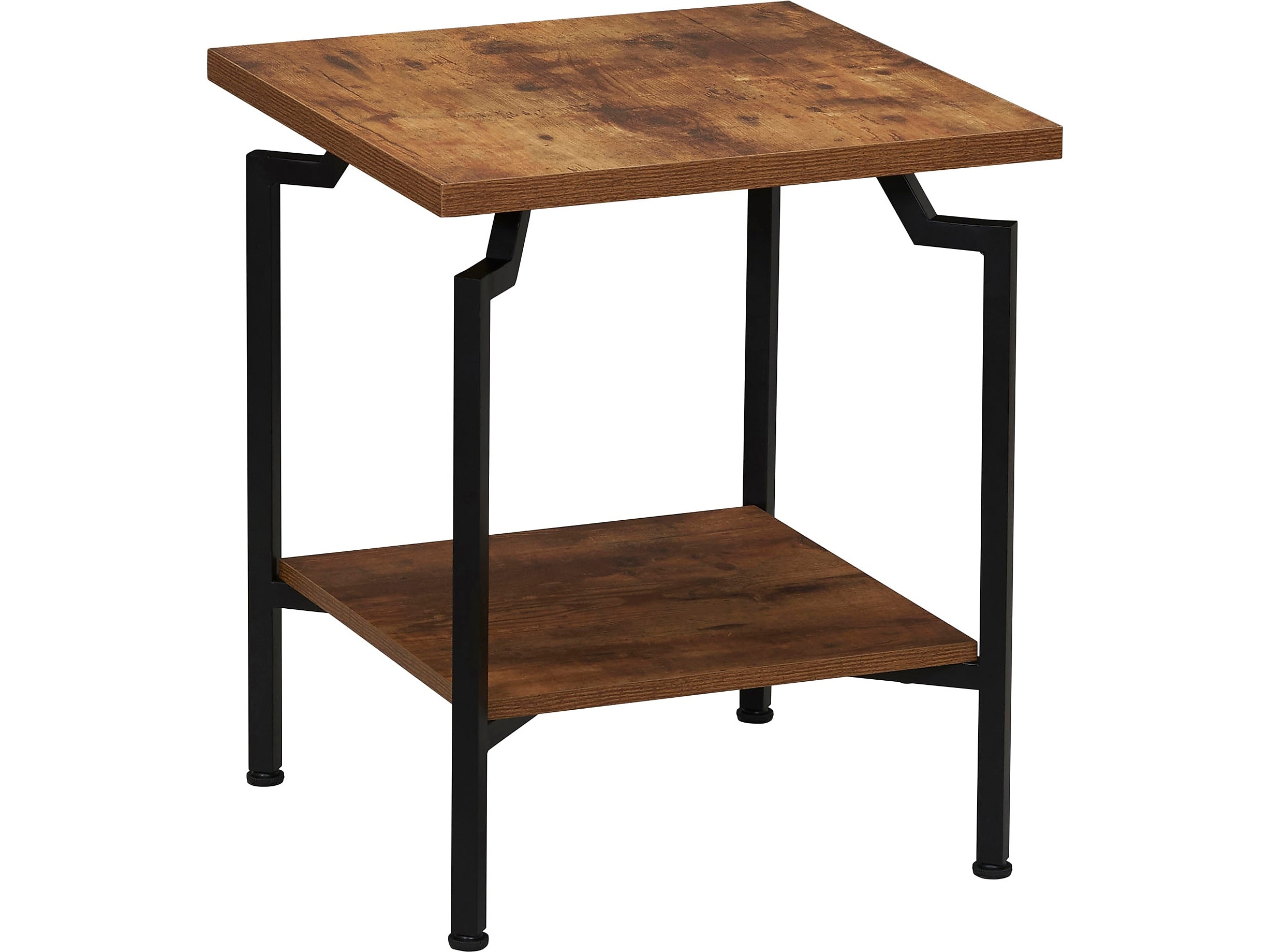 Household Essentials Crown 18.5"W x 18.5"D Laminate Side Table, Hickory/Black (8247-1)