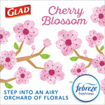 Glad Odorshield 4 Gallon Drawstring Kitchen Trash Bag, Febreeze Cherry Blossom, Pink, 34 Bags/Box (79274)