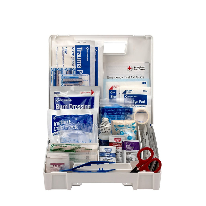 First Aid Only Plastic First Aid Kit with Medication, ANSI 2015 Class A, 25 People, 141 Pieces (90589)