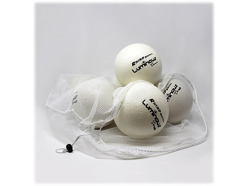 Champion Sports Rhino Skin Luminous 6.3" Dodgeball, White, 6/Set (RXLUMSET)