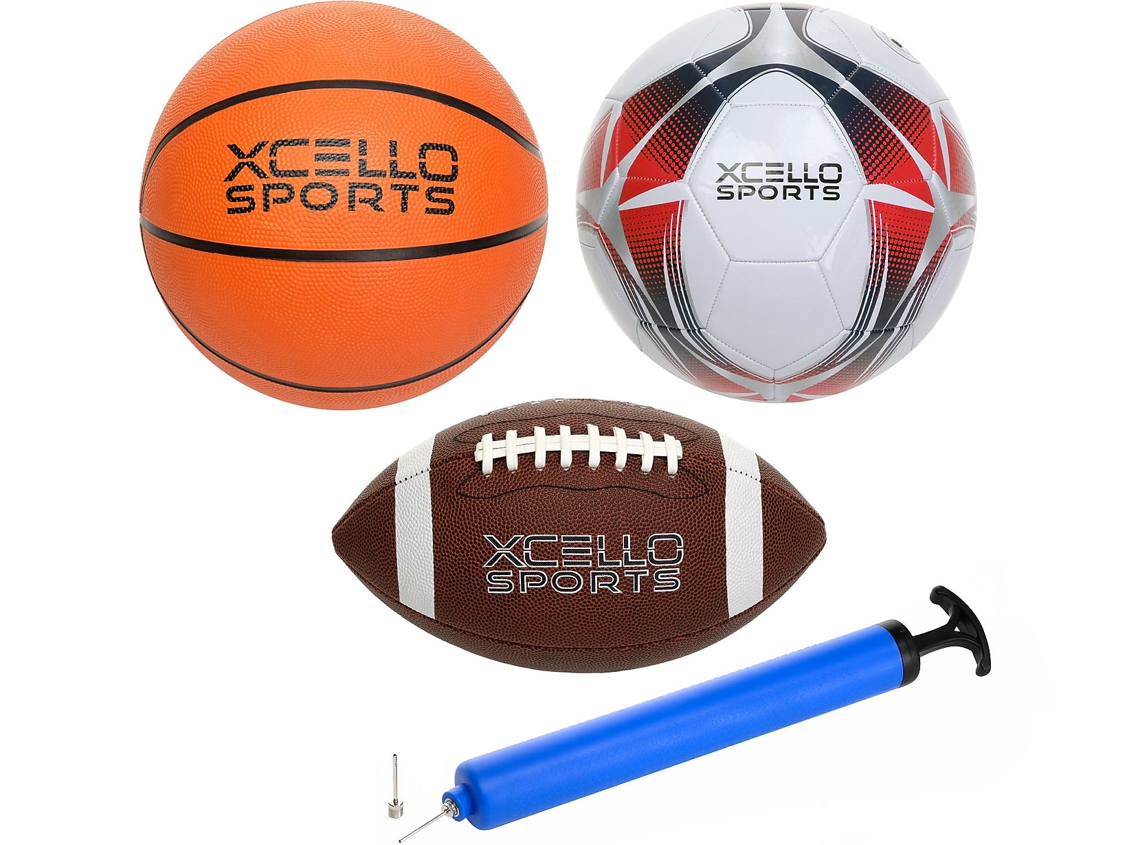 Xcello Sports Multisport 3-Ball Assortment Set, Assorted Colors (XS-SB-BB-JRFB-3)