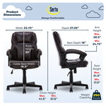 Serta Manager's Office Chair, Puresoft® Faux Leather, Roasted Chestnut Brown (43669OSS)