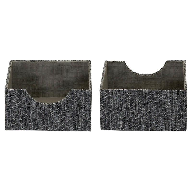 Household Essentials Drawer Organizers, Graphite Linen, 2/Pack (7572-1)