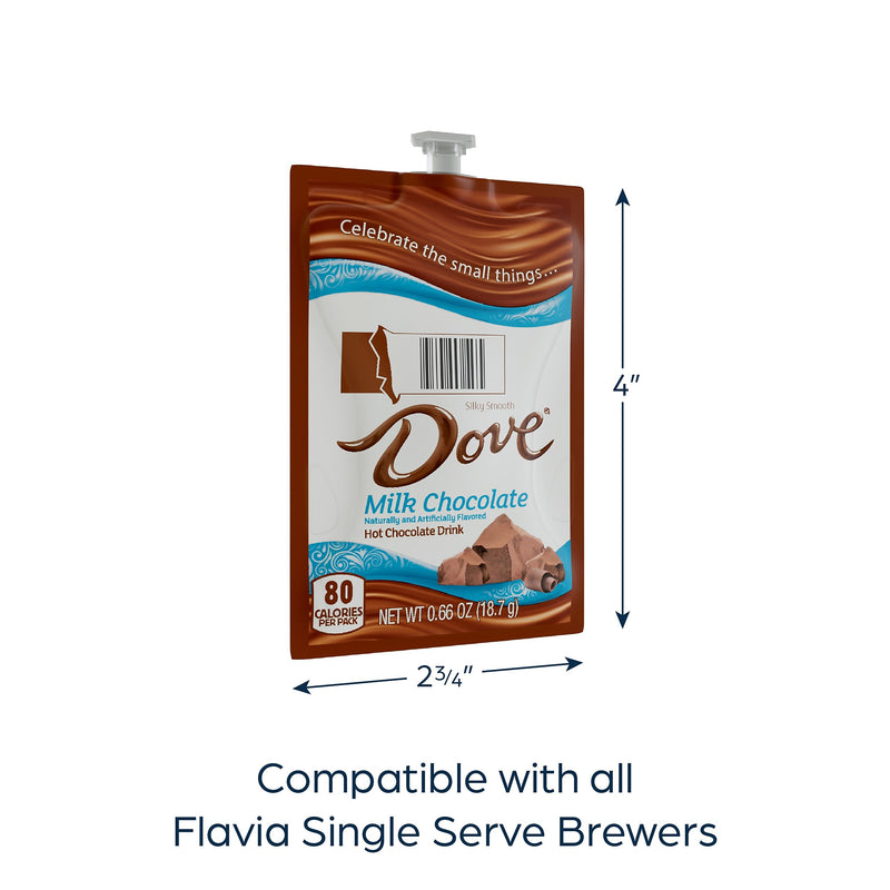 Dove Silky Smooth Milk Chocolate Hot Cocoa, Flavia Freshpacks, 72/Carton (MDRA117)