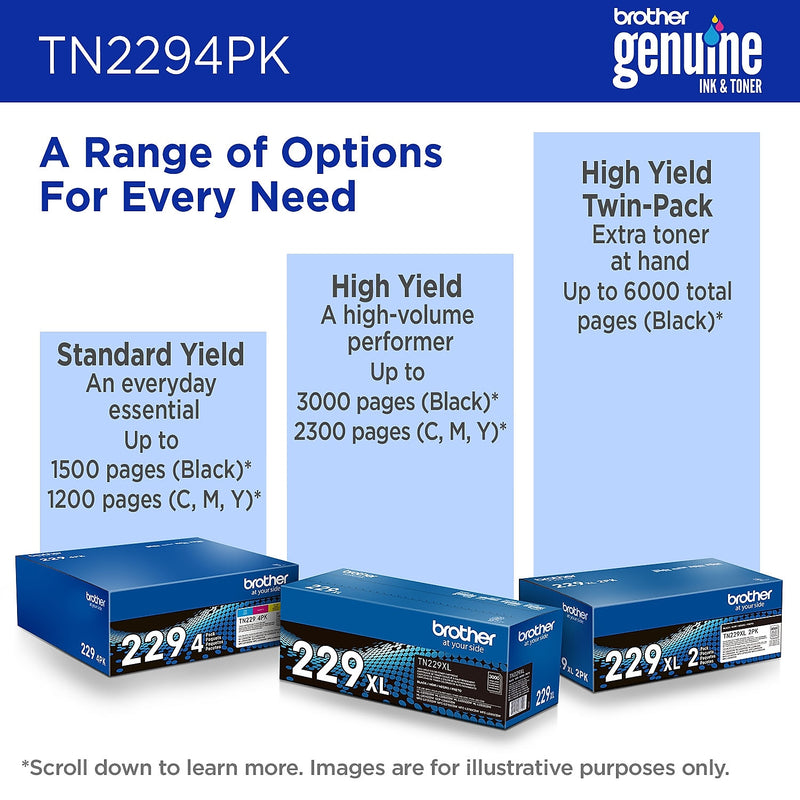Brother TN2294PK Black/Magenta/Cyan/Yellow Standard Yield Toner Cartridges