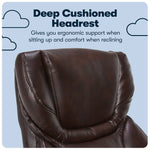 Serta Big and Tall Ergonomic Bonded Leather Swivel Executive Chair, Light Brown (43506A)