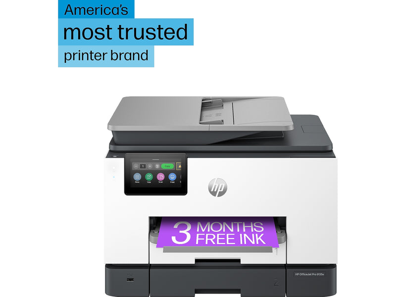 HP OfficeJet Pro 9135e Wireless Color All-In-One Printer, Print Scan Copy Fax, Best for Home Office, 3 Months FREE Ink (404M0A)